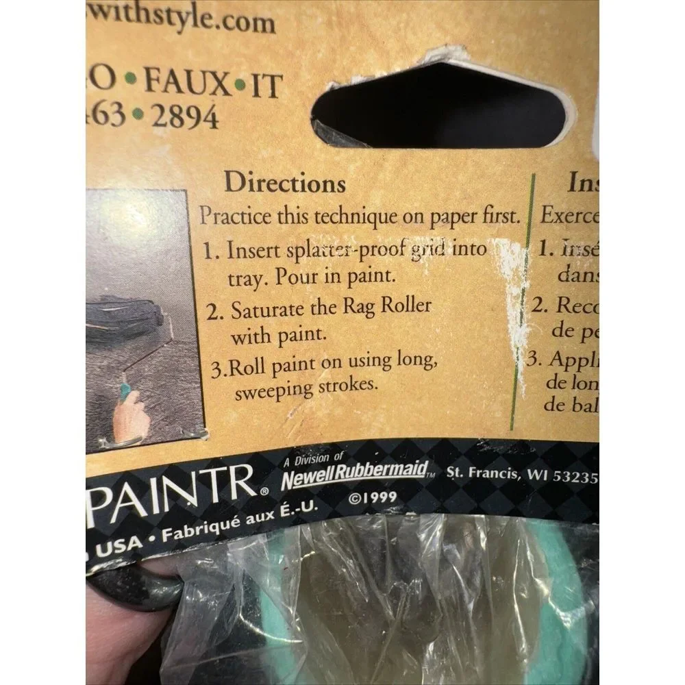 Designer Walls with Style Replacement Rag Roller Paint Applicator‎ Tool  NIP
